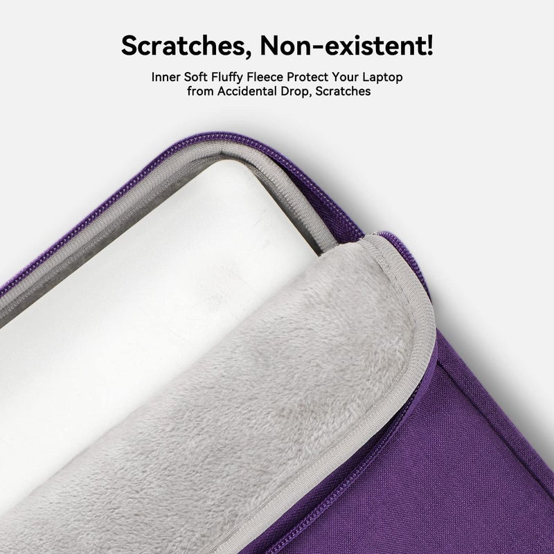 Voova 17 17.3 Inch Laptop Sleeve Case, Slim Women Men Shoulder Hand Bag Compatible with Razer Blade Pro 17, Lenovo Dell Asus Acer HP Notebook Messenger Briefcase with Strap, Waterproof, Purple - Image 3